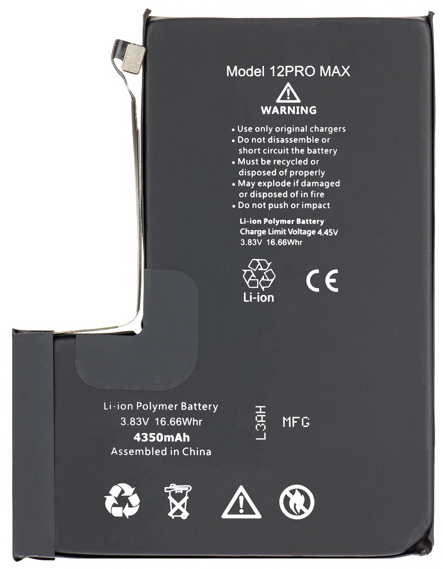 Apple iPhone 12 Pro Max -akku, suuri kapasiteetti