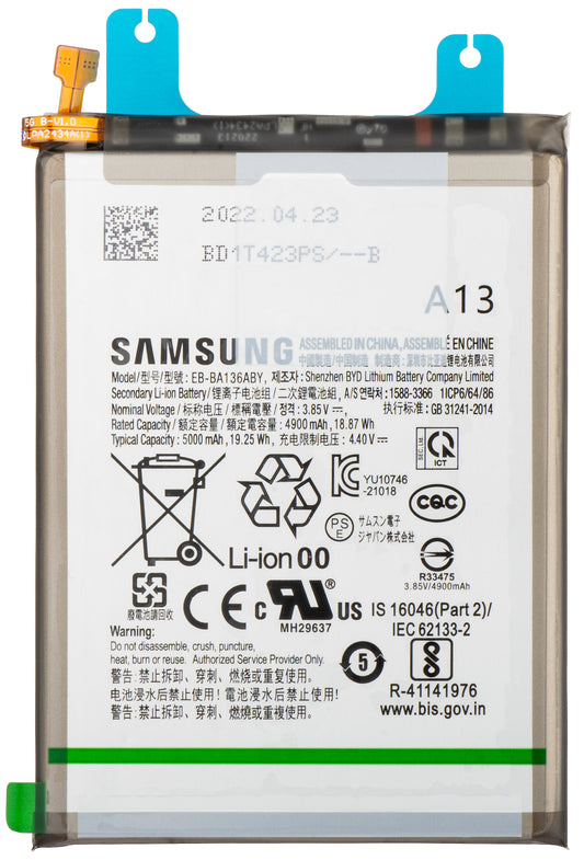Akku Samsung Galaxy A13 5G A136, EB-BA136ABY, huoltopaketti GH82-27431A