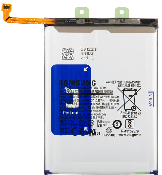 Akku Samsung Galaxy A15 5G A156 / A155, EB-BA156ABY, huoltopaketti