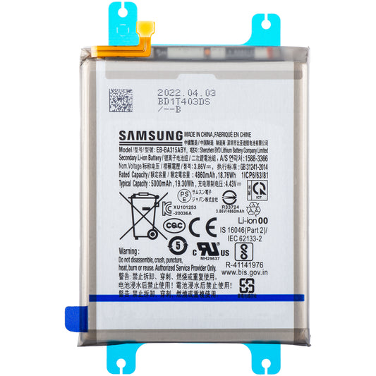 Akku Samsung Galaxy A22 A225 / A32 A325 / A31 A315, EB-BA315ABY, huoltopaketti GH82-25567A