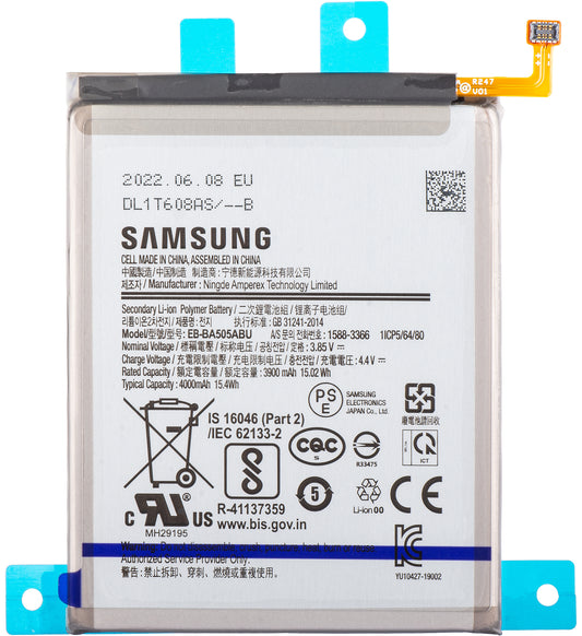 Akku Samsung Galaxy A50s A507 / A30s A307 / A50 A505 / A30 A305, EB-BA505ABU, huoltopaketti GH82-21183A