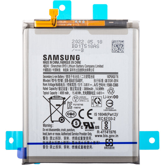 Akku Samsung Galaxy A51 A515, EB-BA515ABY, huoltopaketti GH82-21668A