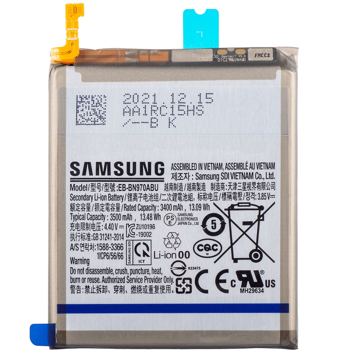 Akku Samsung Galaxy Note10 N970, EB-BN970ABU, huoltopaketti GH82-20813A