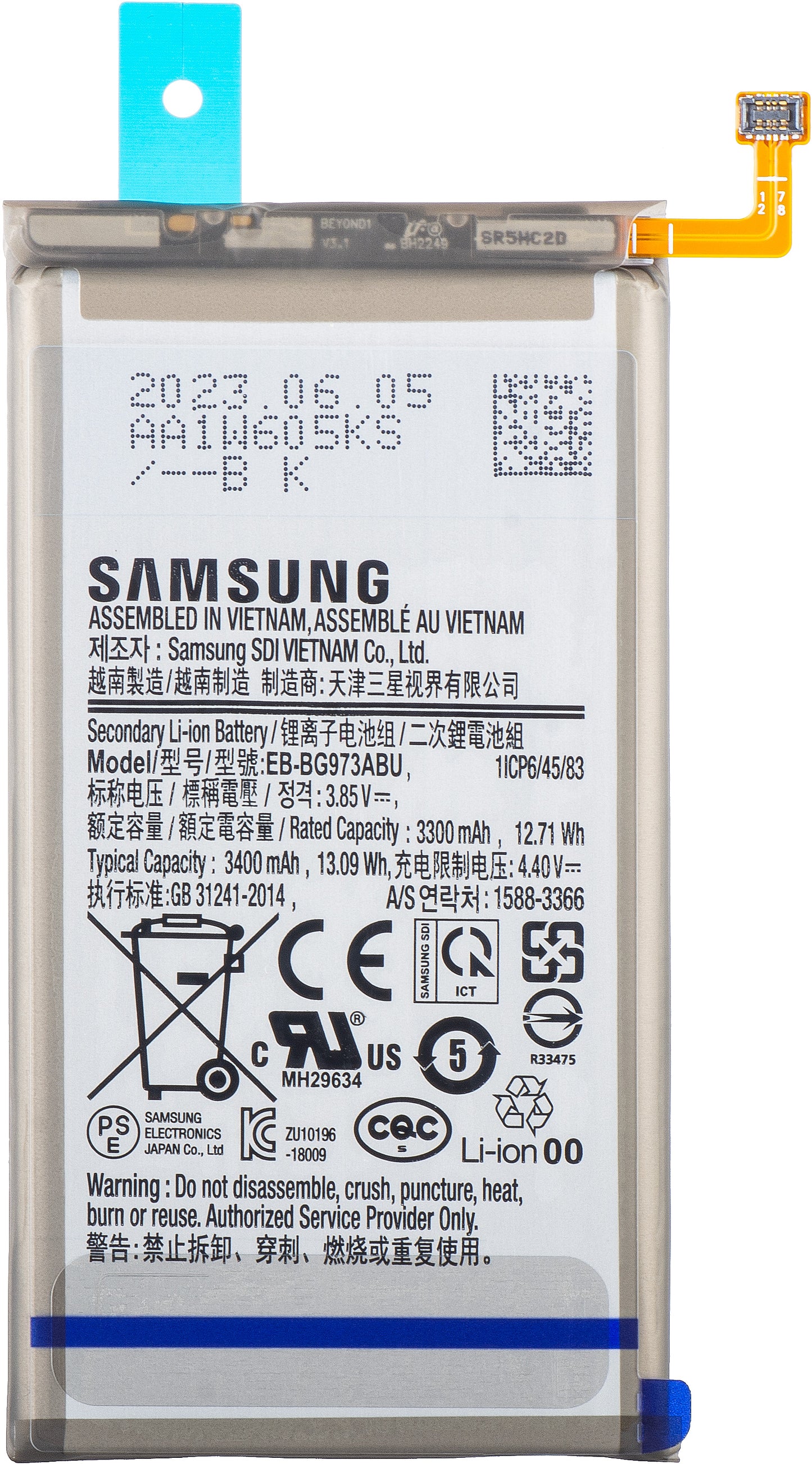 Akku Samsung Galaxy S10 G973, EB-BG973ABU, huoltopaketti GH82-18826A