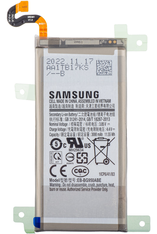 Akku Samsung Galaxy S8 G950, EB-BG950ABE, huoltopaketti GH43-0472729A