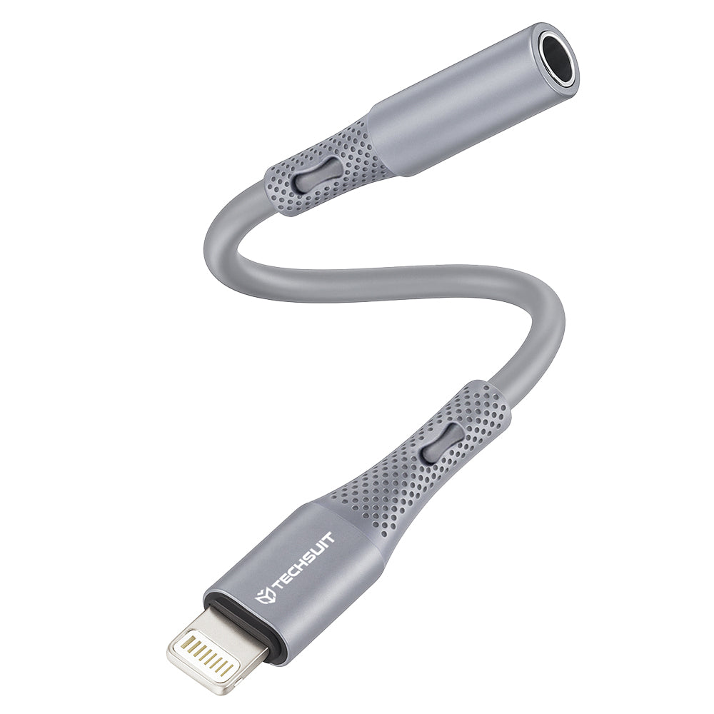Audioadapteri Lightning - 3.5mm Techsuit AC2 SoundFlex, Harmaa