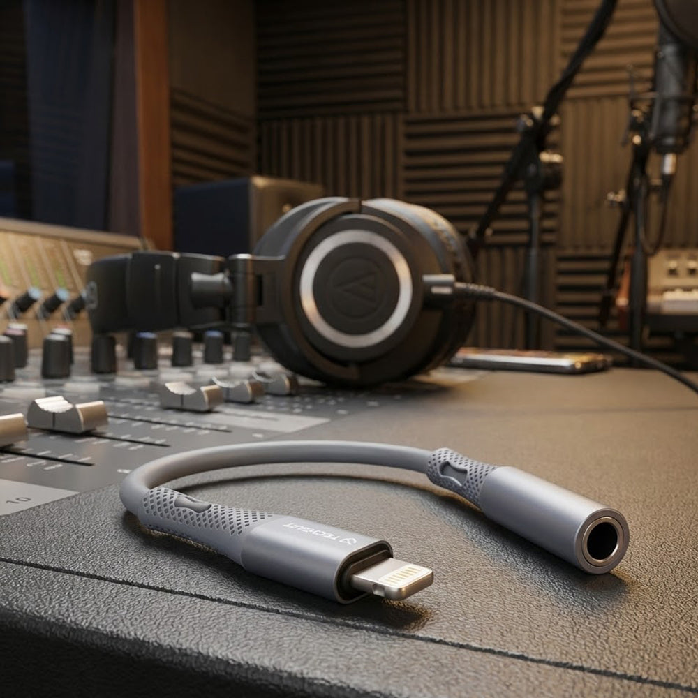 Audioadapteri Lightning - 3.5mm Techsuit AC2 SoundFlex, Harmaa