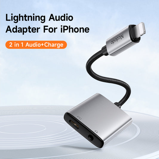 Audioadapteri Lightning - Lightning / 3.5mm McDodo CA-5540 Wales, Harmaa