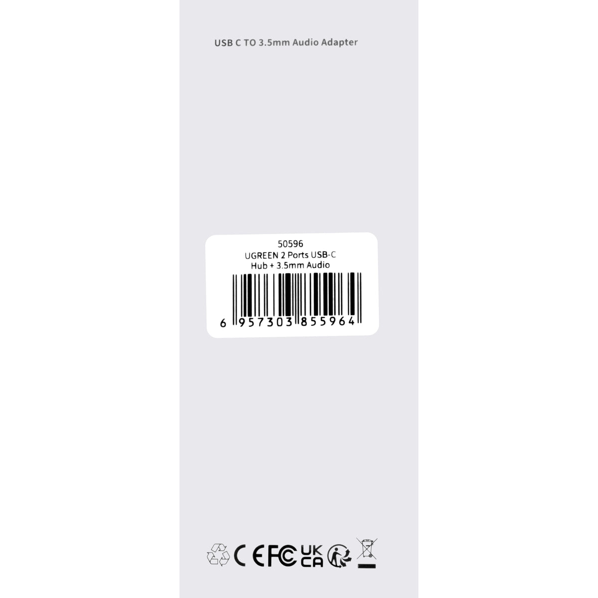 Audioadapteri USB-C - 3,5 mm / USB-C UGREEN CM193, Harmaa