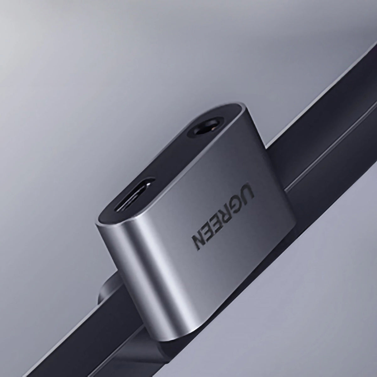 Audioadapteri USB-C - 3,5 mm / USB-C UGREEN CM193, Harmaa