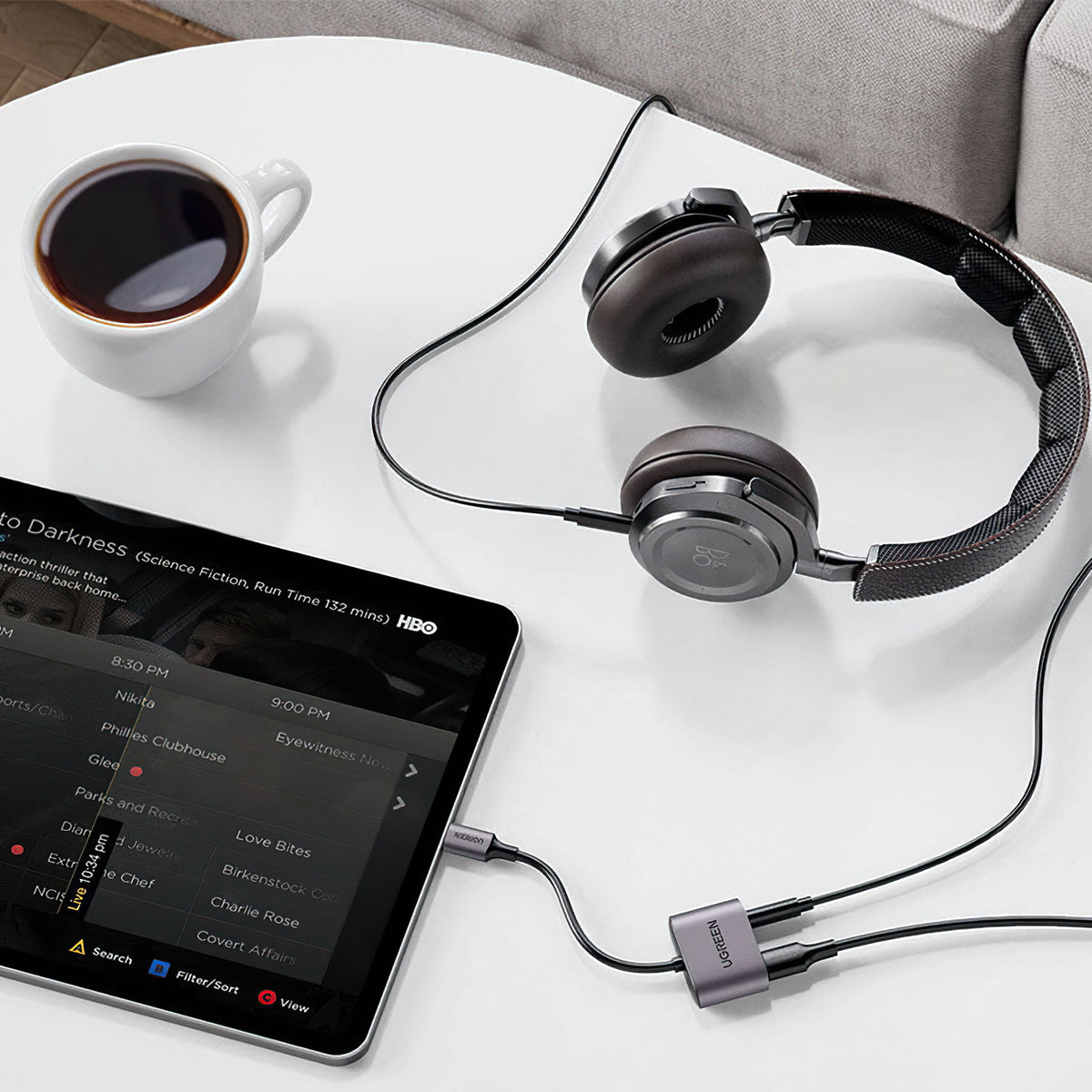 USB-C - 3,5 mm / USB-C UGREEN CM231 -audioadapteri, Harmaa