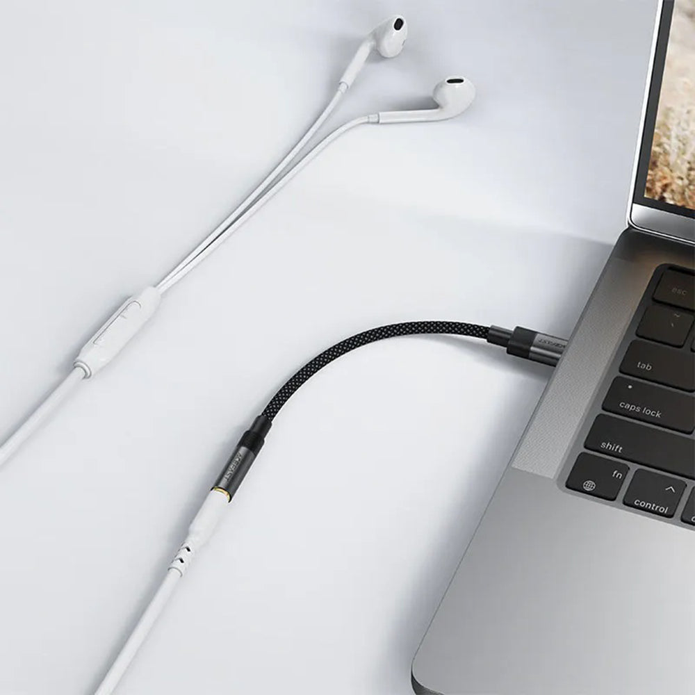 USB-C - 3.5mm Acefast J12 -äänisovitin, Musta