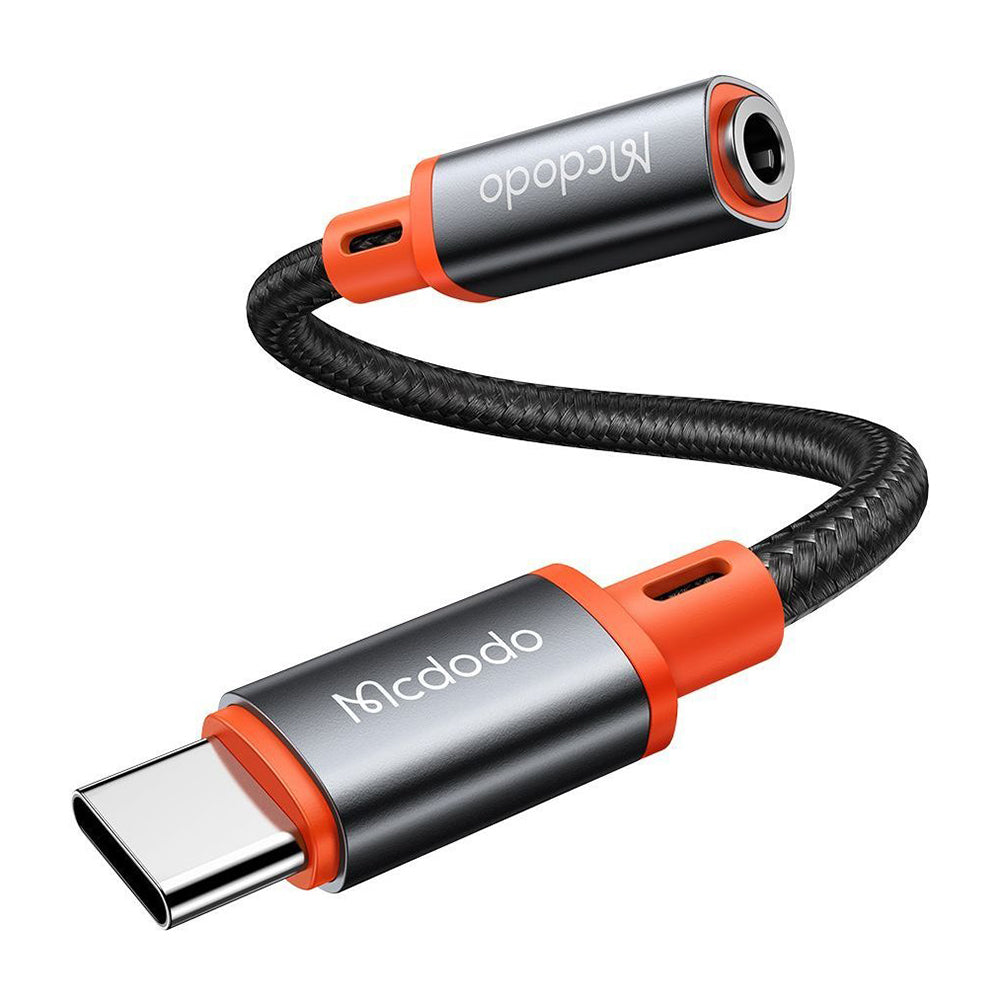 USB-C - 3,5 mm McDodo CA-7561 -äänisovitin, Musta