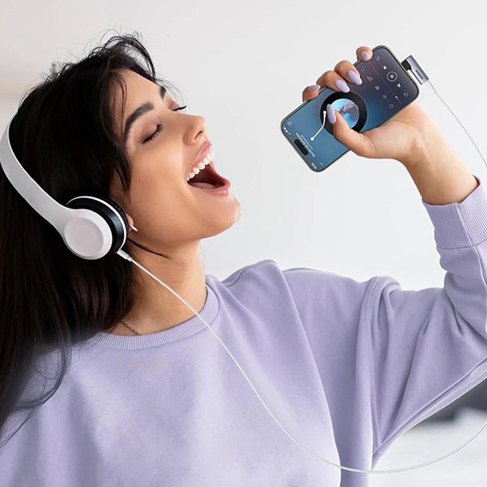 Audioadapteri USB-C - 3.5mm UGREEN CM460 (20194) Kulmikas, Harmaa