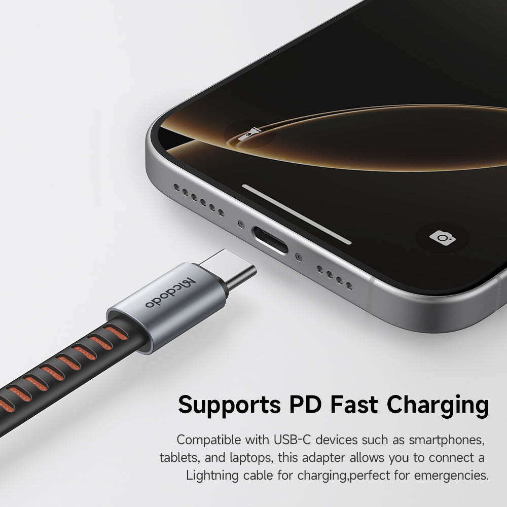 USB-C - Lightning McDodo CA-4870 -äänisovitin, Harmaa