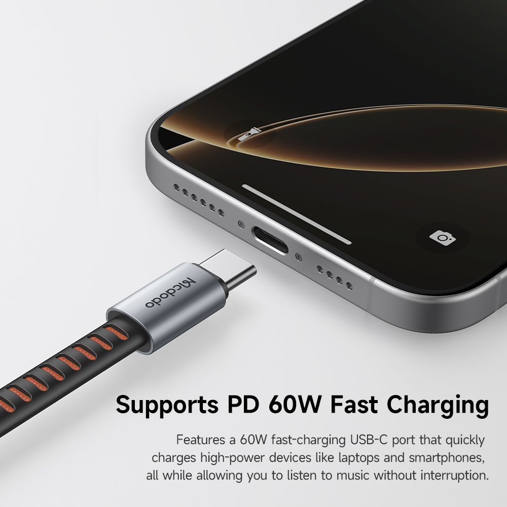 USB-C - USB-C / USB-C McDodo CA-3370, Harmaa Audioadapteri