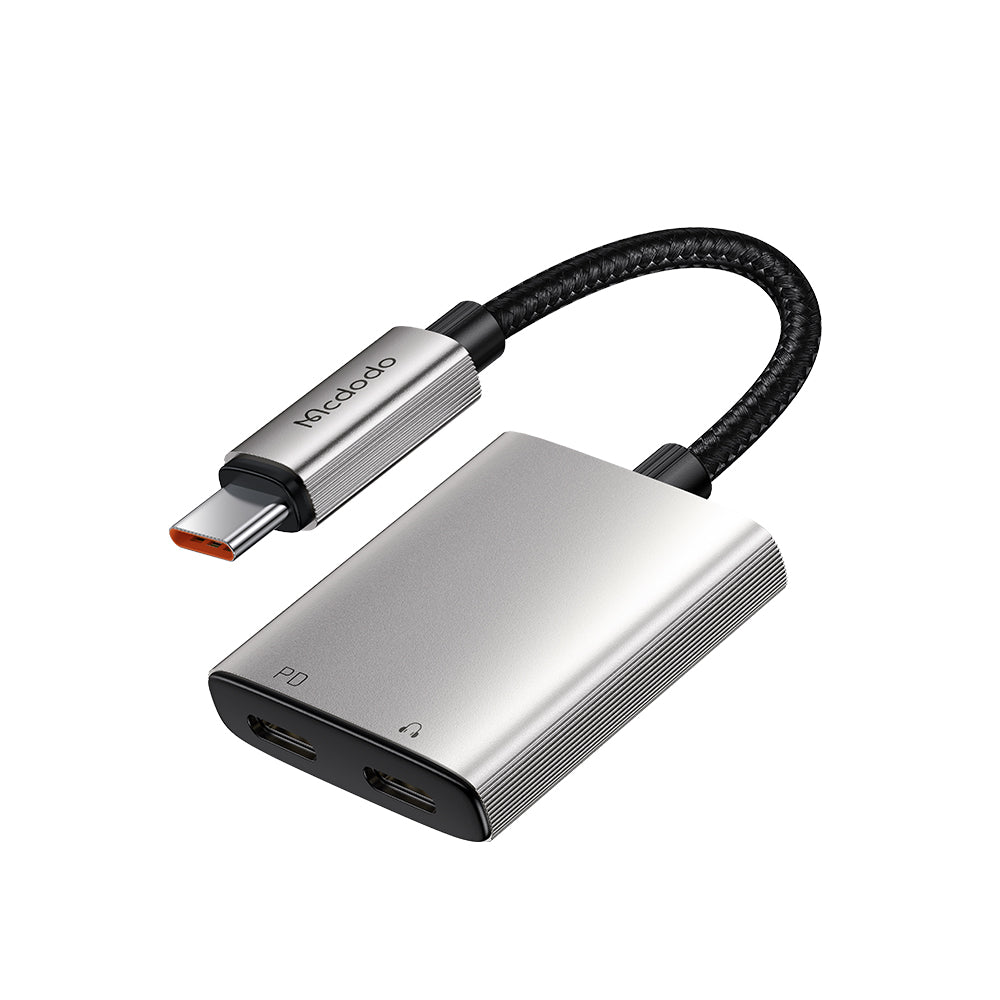 Audioadapteri USB-C - USB-C / USB-C McDodo CA-5570 Wales, Harmaa