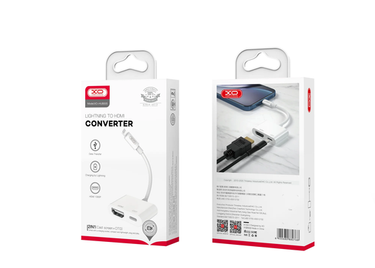 Audio- ja videomuunnin Lightning - HDMI / Lightning XO Design HUB005, Valkoinen
