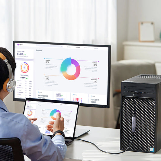 Audio- ja videosovitin USB-A / USB-C - HDMI UGREEN CM489, harmaa