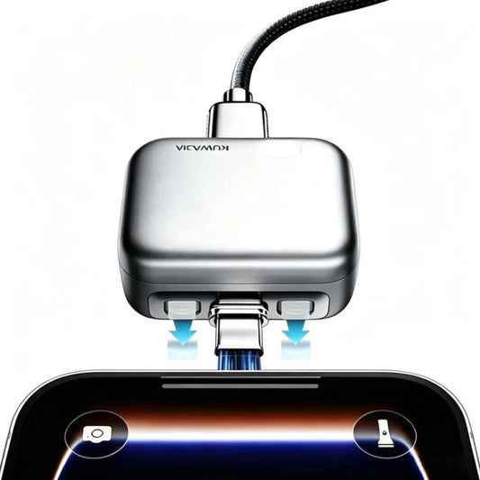 USB-C Autokatkaisuadapteri KUWAJIA KH-51 automaattisella virransyötön katkaisulla ja akun suojauksella, hopea