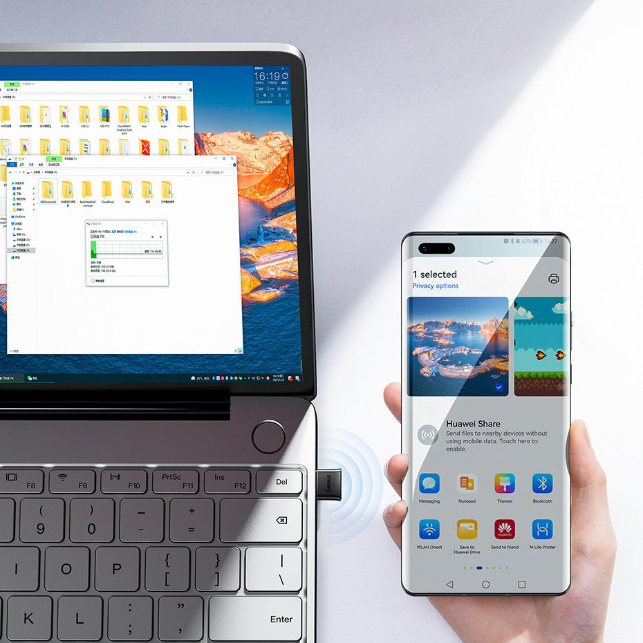 Baseus Bluetooth USB-sovitin BA04, musta ZJBA0000000001