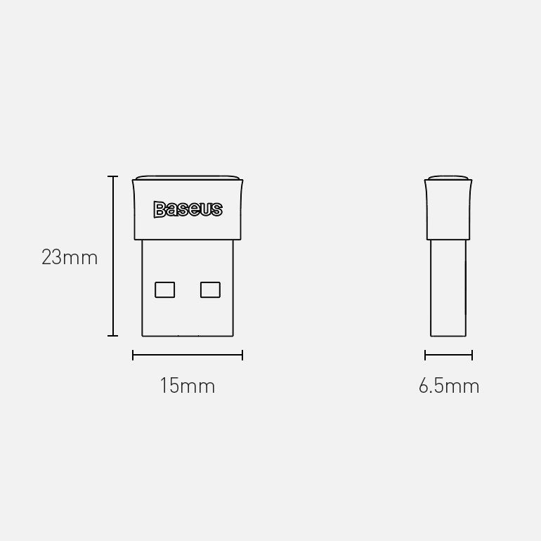 Baseus Bluetooth USB-sovitin BA04, musta ZJBA0000000001