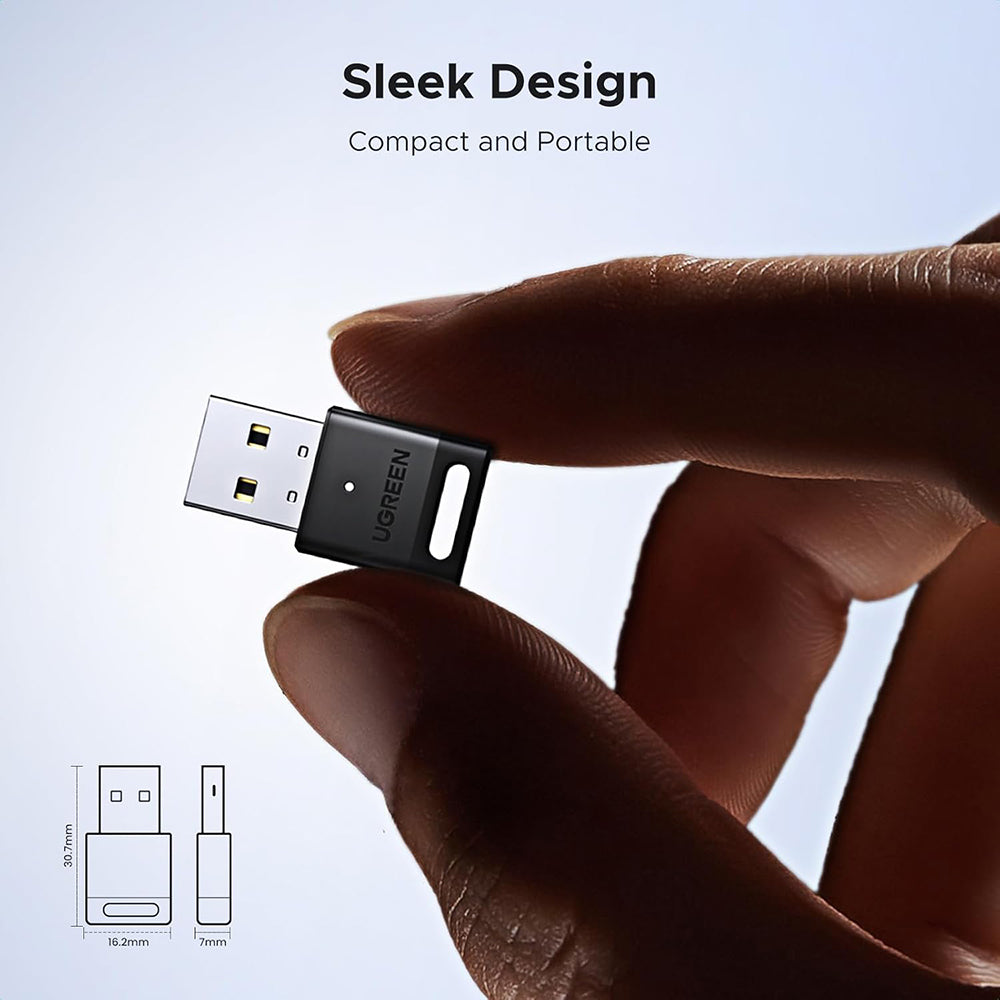 UGREEN CM748 (45134) USB Bluetooth -sovitin, Musta