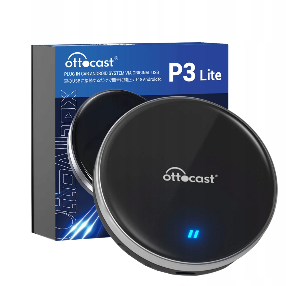Carplay / Android Auto -langaton Ottocast OttoAibox P3 Lite -sovitin Apple iPhone / Android-sarjalle