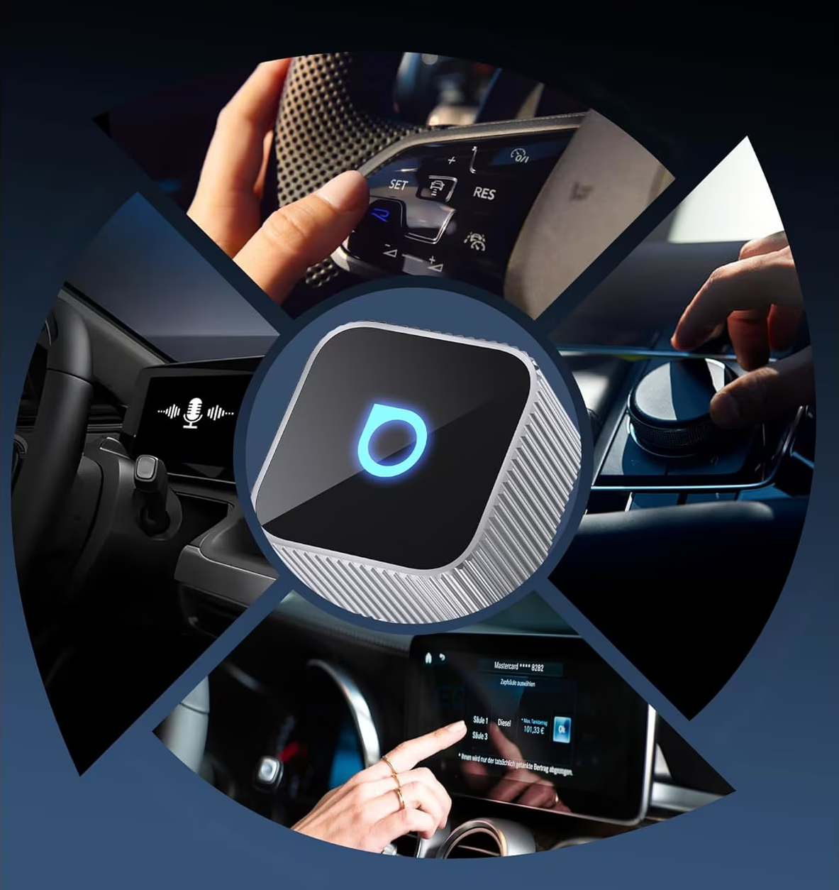 Carplay / Android Auto Wireless Ottocast Mini Cube Style B -sovitin Apple iPhone / Android Series CP88-T2 -laitteille