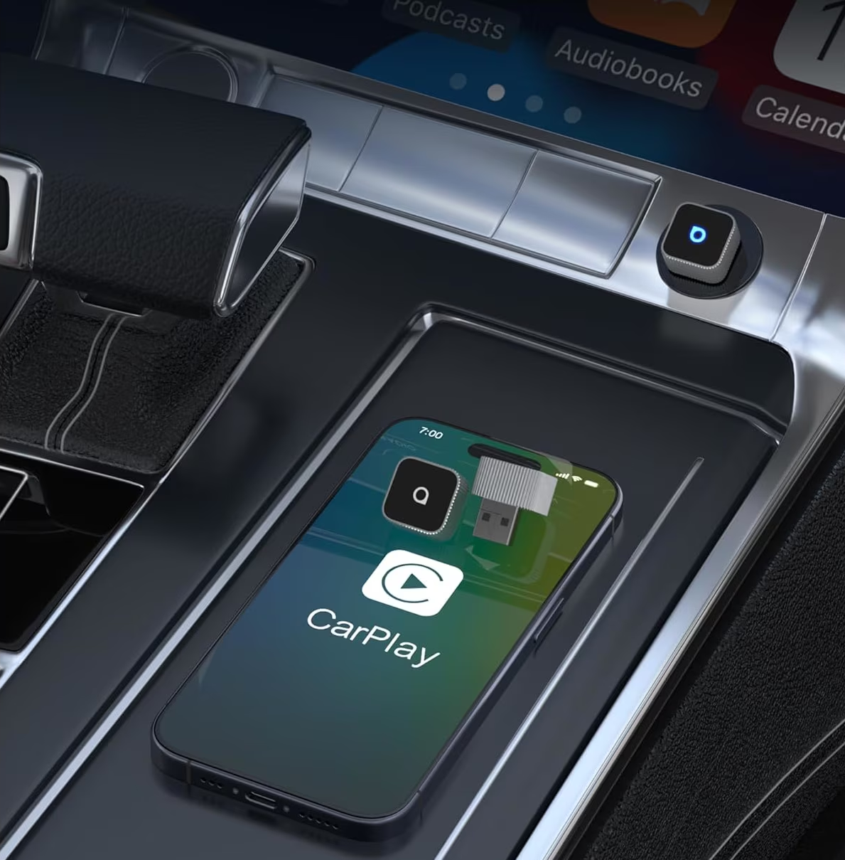 Carplay / Android Auto Wireless Ottocast Mini Cube Style B -sovitin Apple iPhone / Android Series CP88-T2 -laitteille