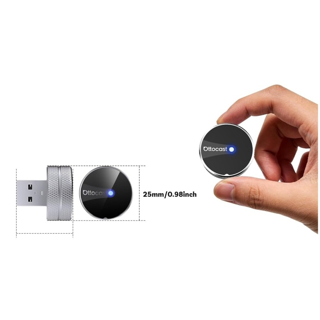 Langaton Carplay / Android Auto -sovitin Ottocast Mini Slim Tube Apple iPhone / Android -sarjalle CP88-T4