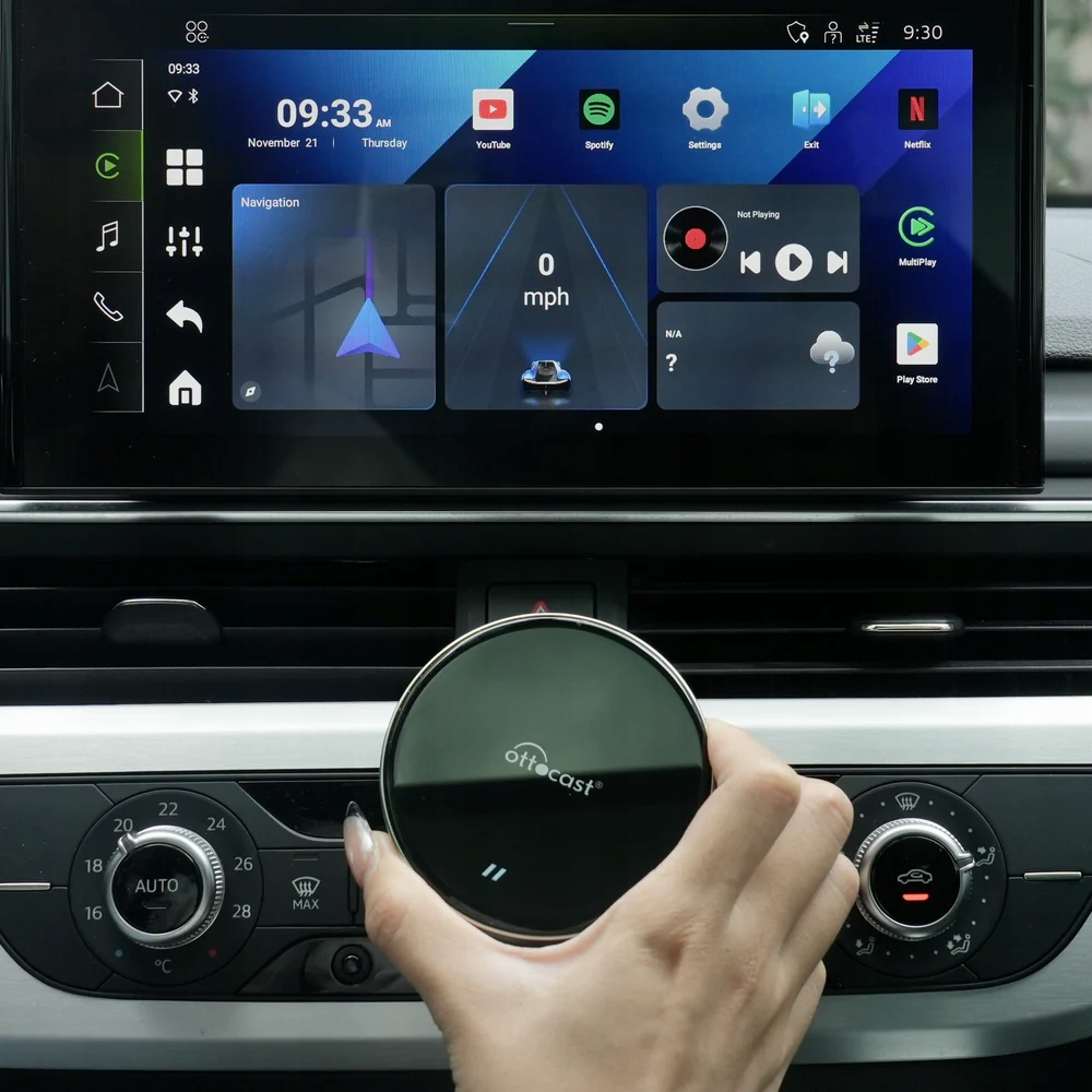 Carplay / Android Auto -langaton Ottocast OttoAibox P3 Lite -sovitin Apple iPhone / Android-sarjalle