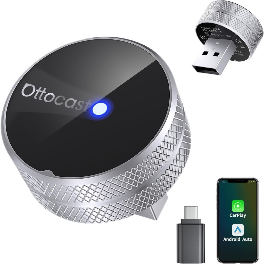 Langaton Carplay / Android Auto -sovitin Ottocast Mini Slim Tube Apple iPhone / Android -sarjalle CP88-T4