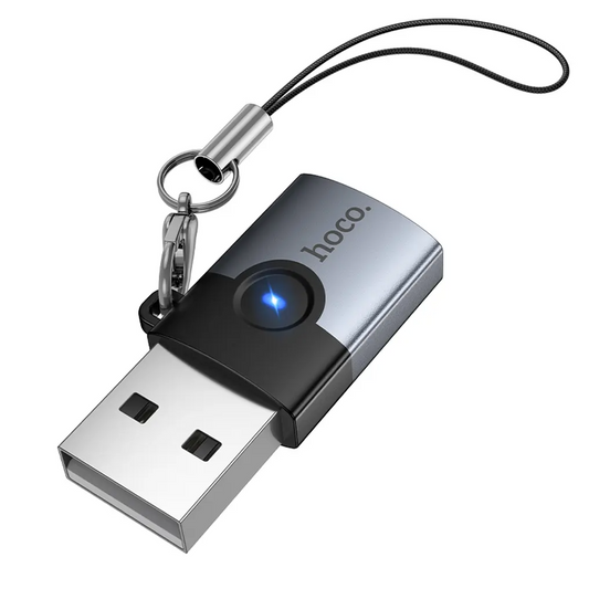 USB-C - USB-A Tietojen ja Latauksen Adapteri HOCO UA46B, Harmaa