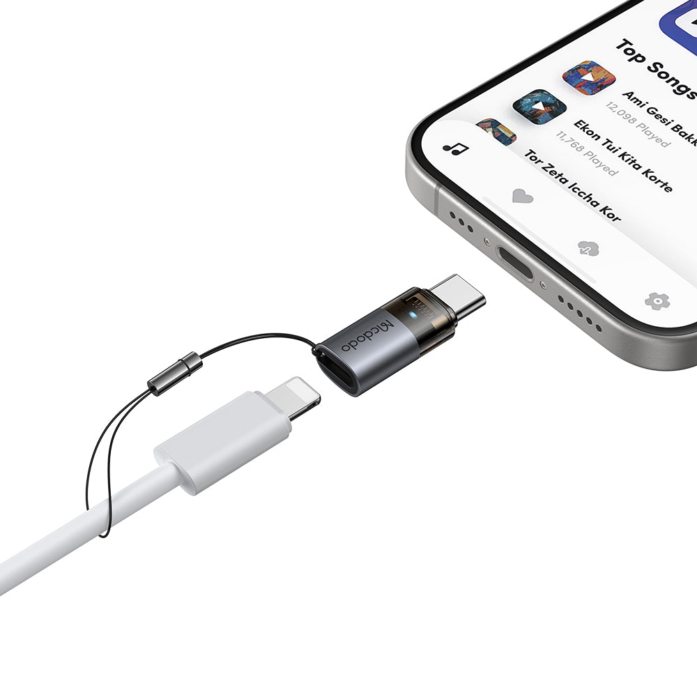 Data- ja latausadapteri Lightning - USB-C McDodo OT-7610, Musta