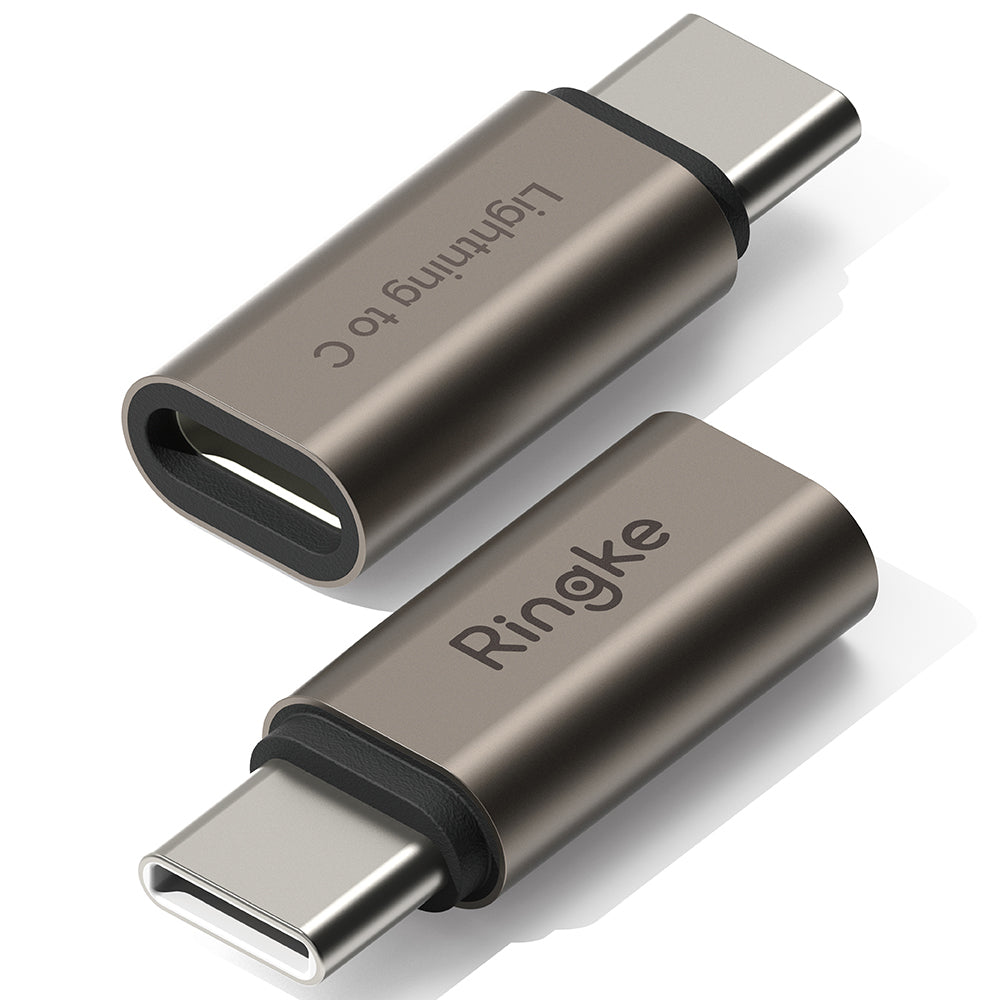 Lightning - USB-C Ringke -data- ja latausadapteri, ruskea, 2 kappaleen setti