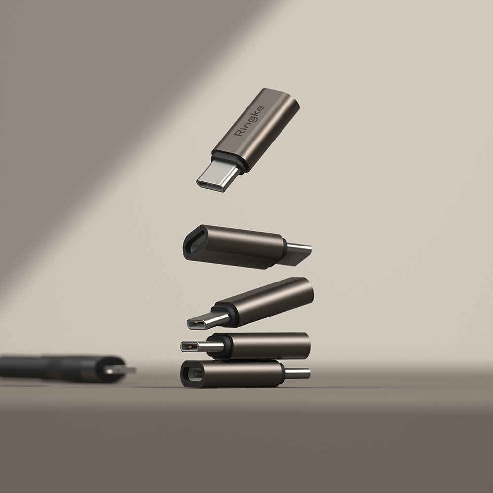 Lightning - USB-C Ringke -data- ja latausadapteri, ruskea, 2 kappaleen setti
