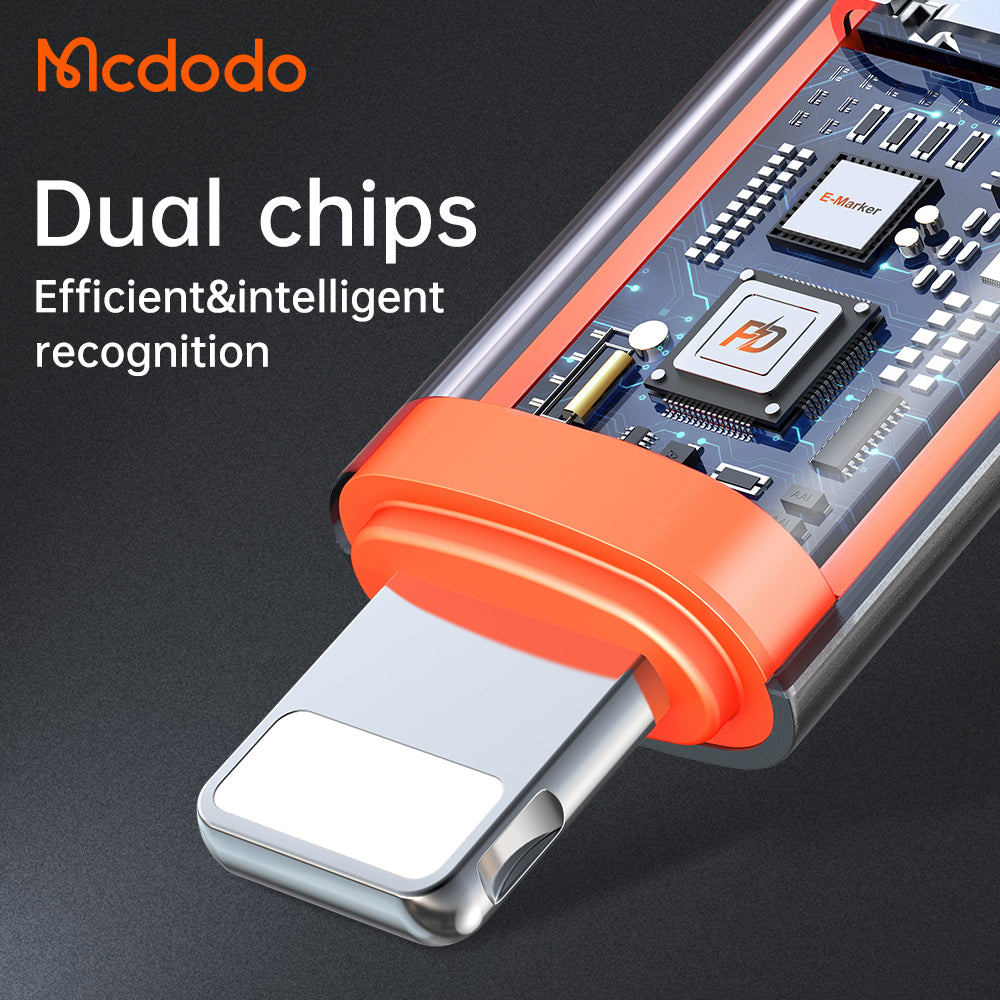USB-C - Lightning McDodo OT-0510 -datan ja latauksen sovitin, Harmaa