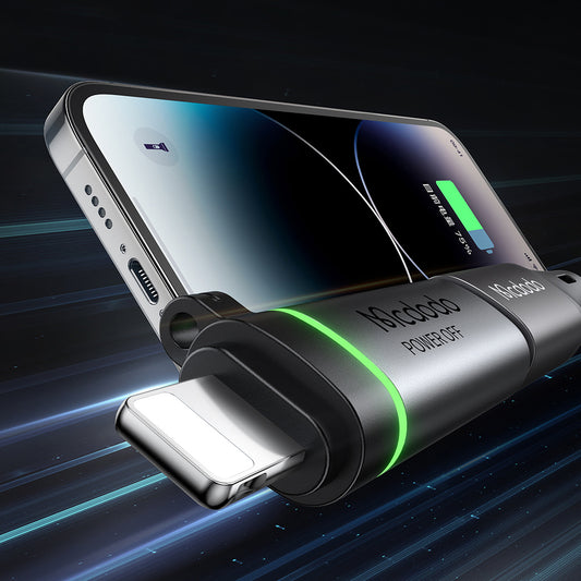 USB-C - Lightning McDodo OT-2590 Power Off -data- ja latausadapteri, Musta