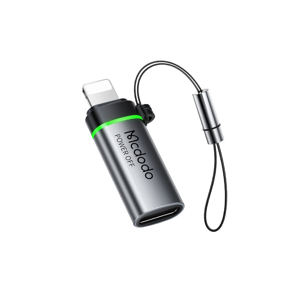 USB-C - Lightning McDodo OT-2590 Power Off -data- ja latausadapteri, Musta