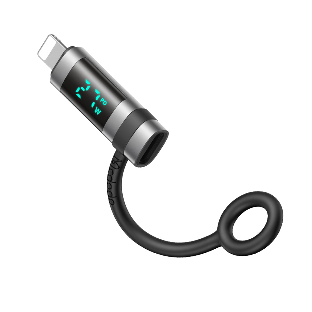 USB-C - Lightning McDodo OT-2610 Pigeon Display -data- ja latausadapteri, Musta