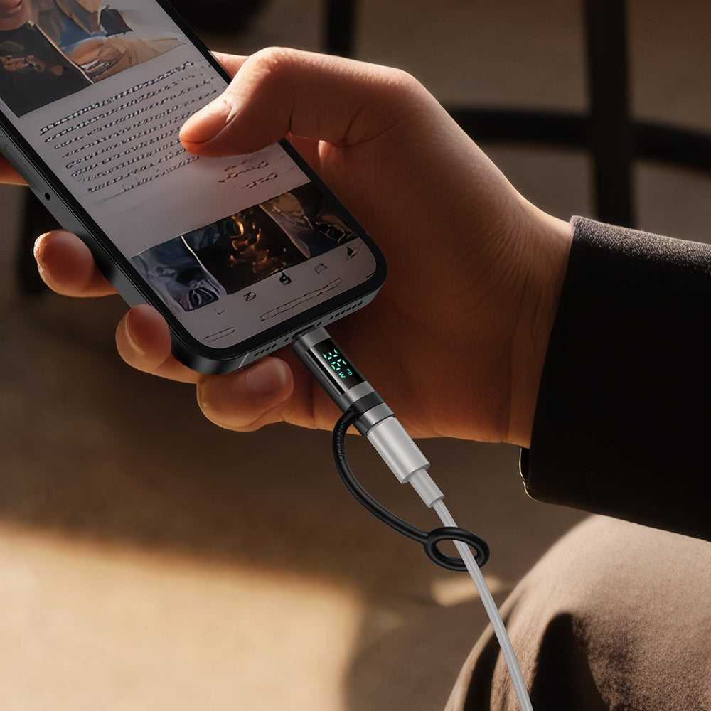 USB-C - Lightning McDodo OT-2610 Pigeon Display -data- ja latausadapteri, Musta