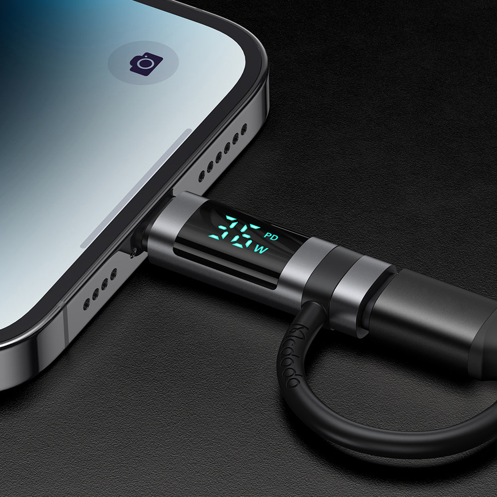 USB-C - Lightning McDodo OT-2610 Pigeon Display -data- ja latausadapteri, Musta