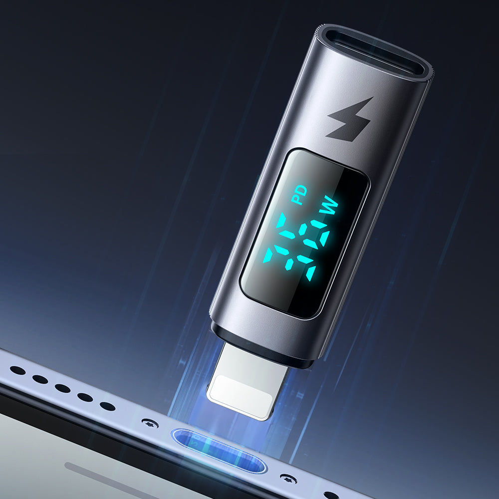 USB-C - Lightning McDodo OT-6100 Wales Display -datasiirtymis- ja latausadapteri, Musta