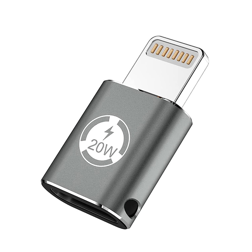 USB-C - Lightning Techsuit A11 TitanCoreX -tiedonsiirto- ja latausadapteri, Harmaa