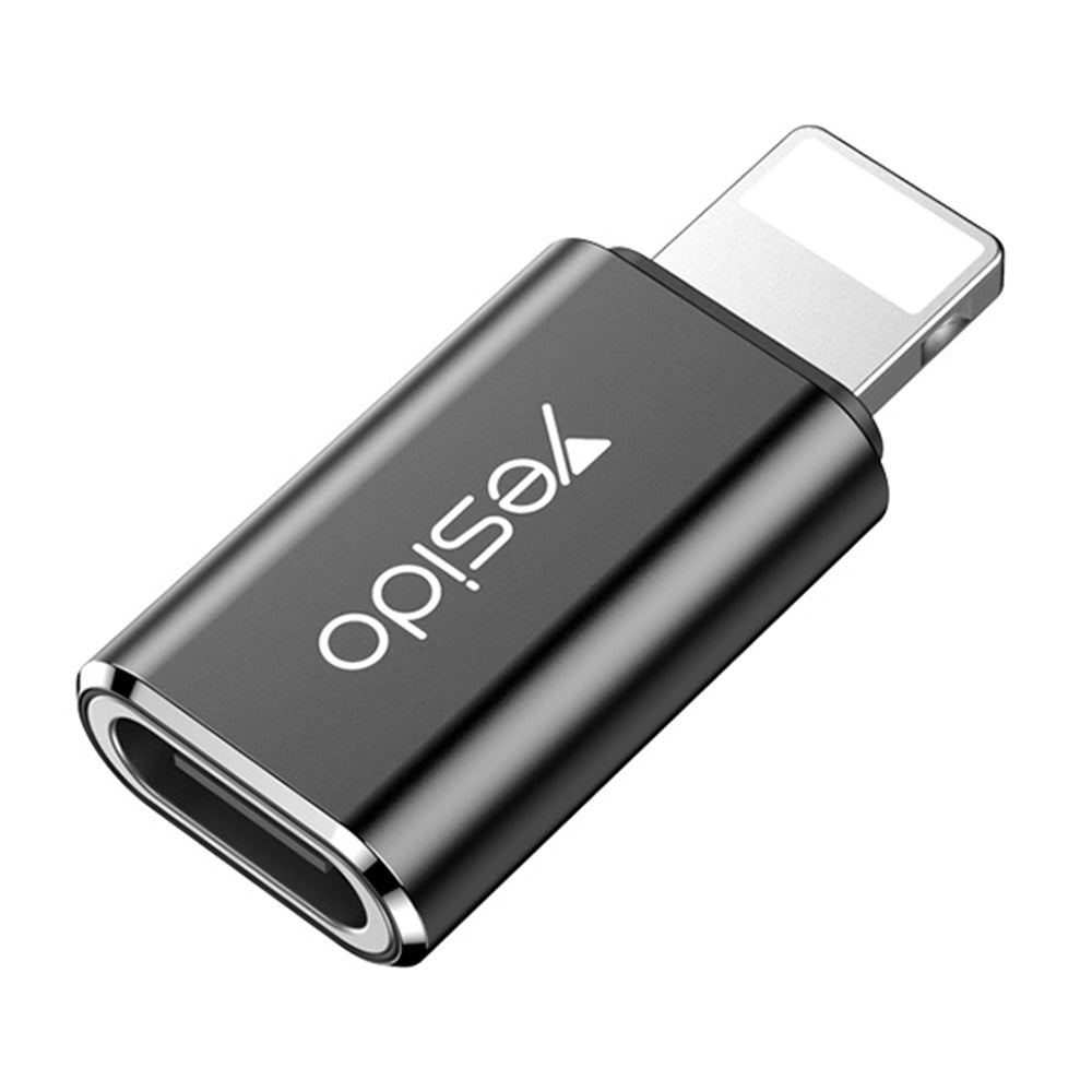 USB-C - Lightning Yesido GS03 -datasiirtolaite ja laturi, Musta