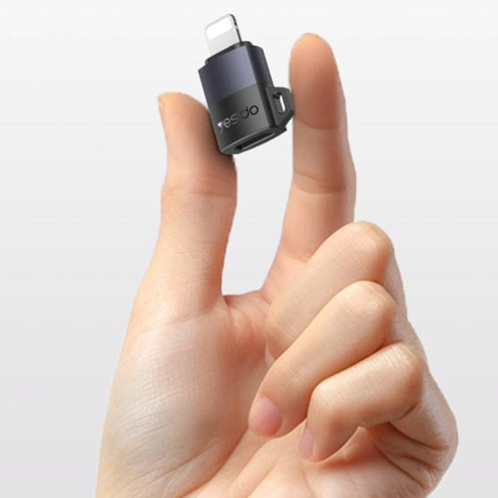 USB-C - Lightning Yesido GS27 -tiedonsiirto- ja latausadapteri, Harmaa