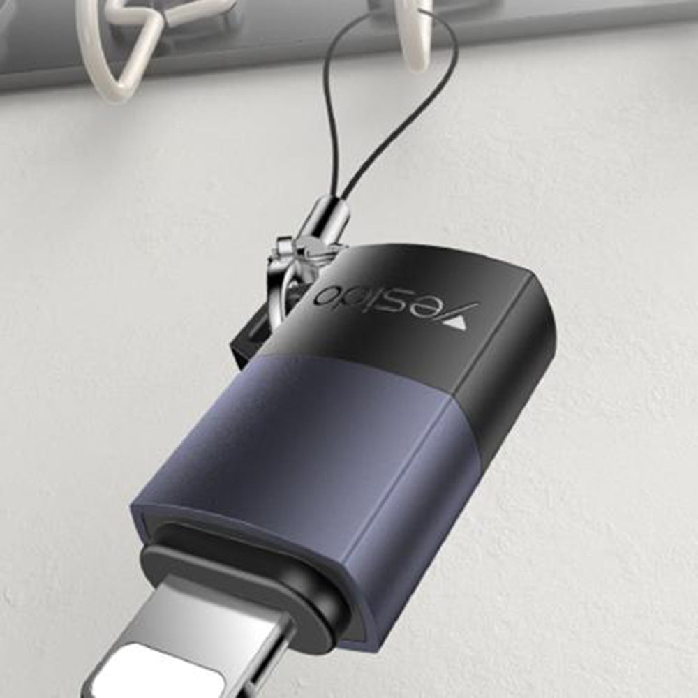 USB-C - Lightning Yesido GS27 -tiedonsiirto- ja latausadapteri, Harmaa