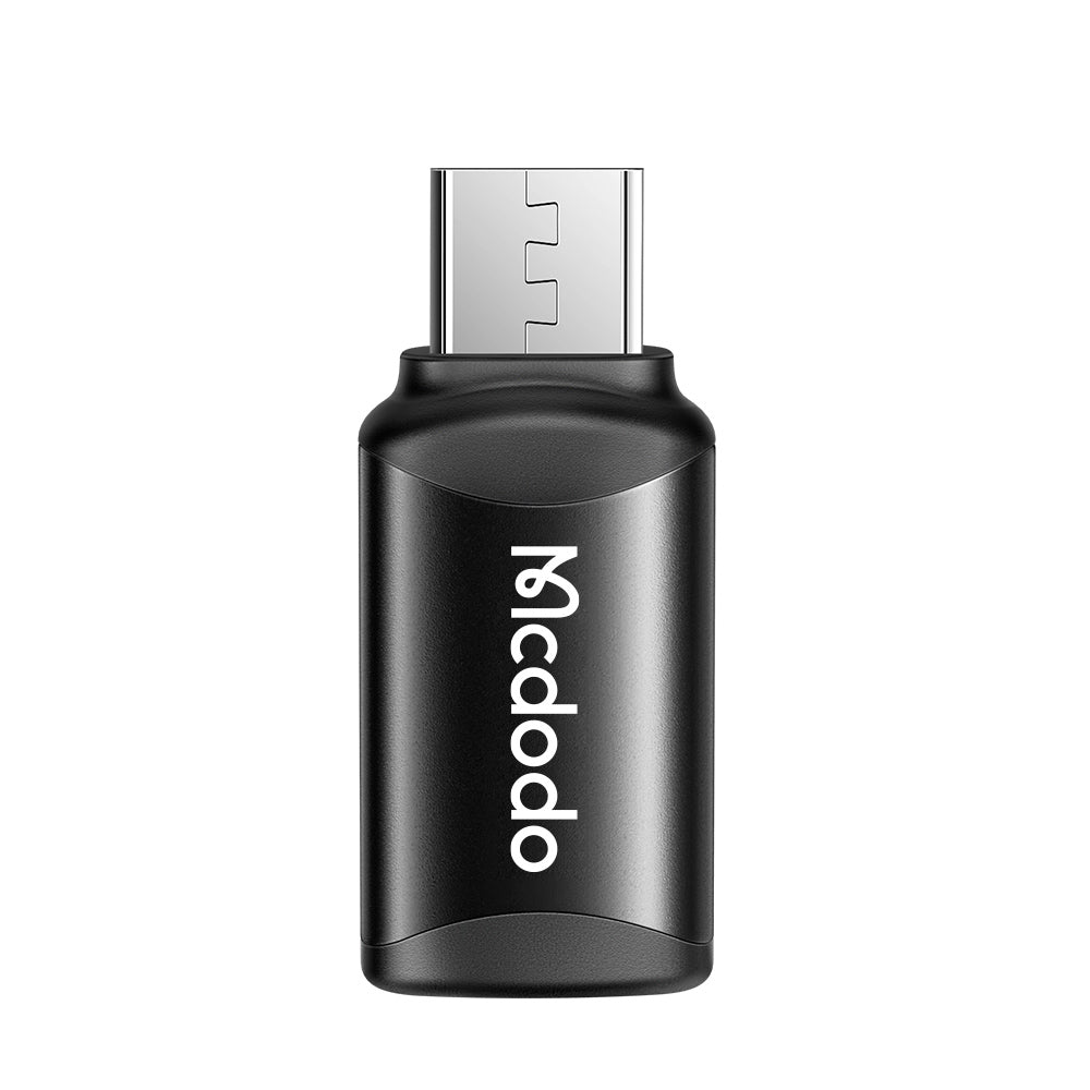 USB-C - microUSB McDodo OT-7690 -datasiirtymis- ja latausadapteri, Musta