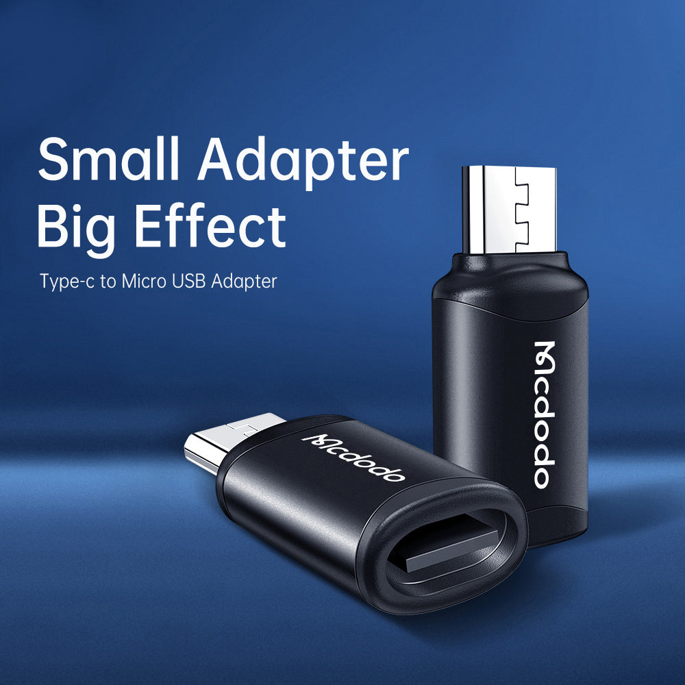 USB-C - microUSB McDodo OT-7690 -datasiirtymis- ja latausadapteri, Musta